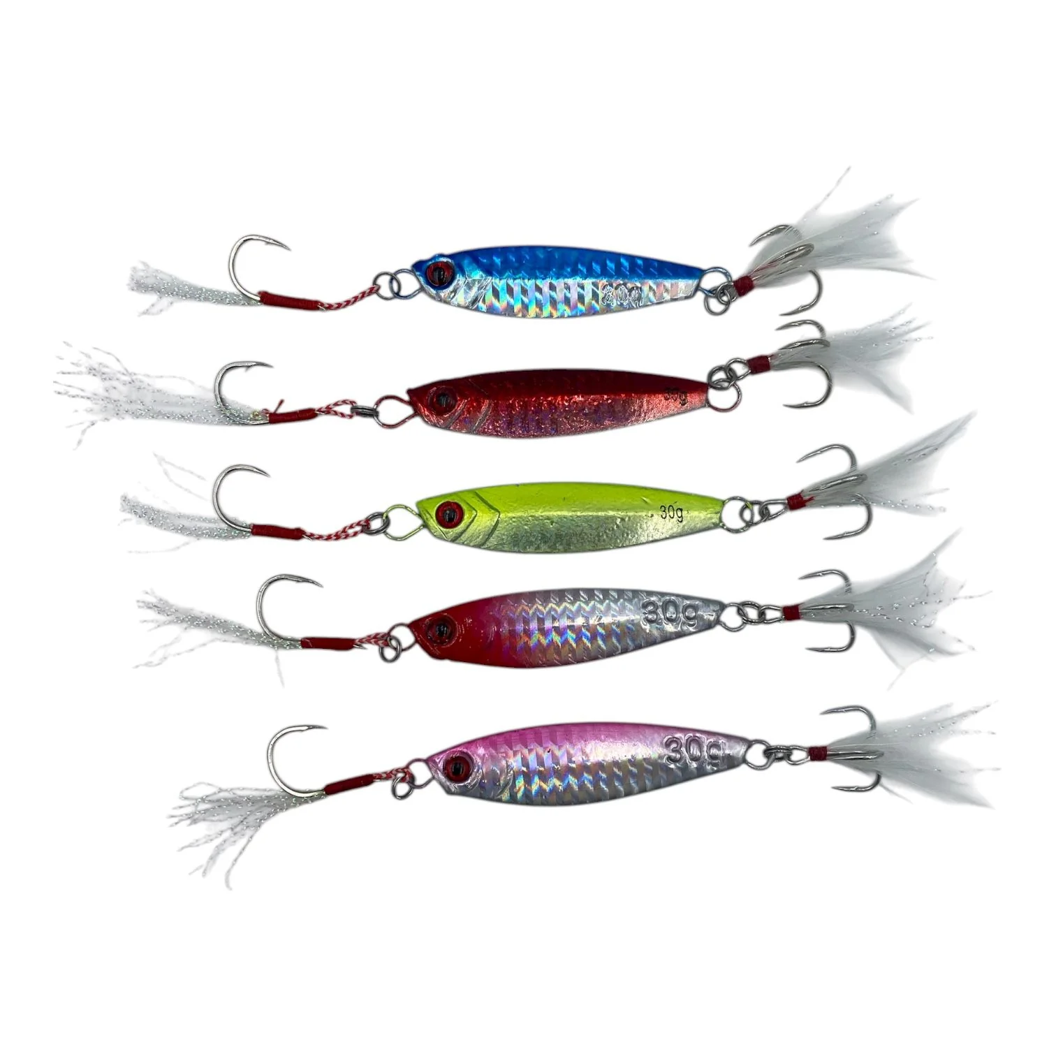 Caja señuelos con 5 jigs 30G