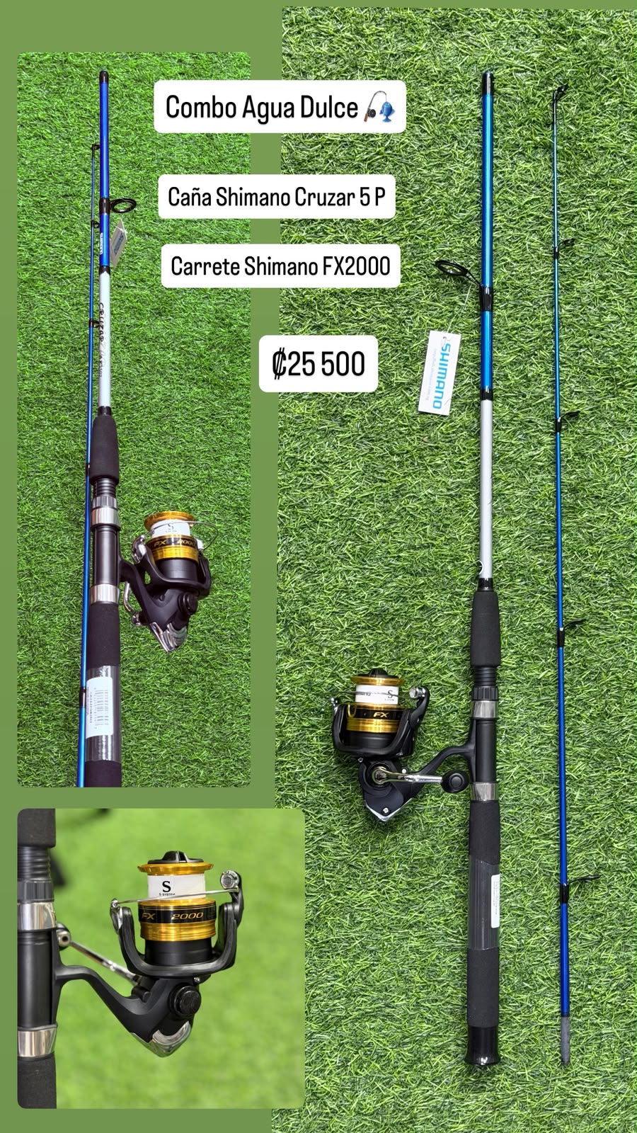 Combo Caña Shimano Cruzar y Carrete Shimano Fx 2000
